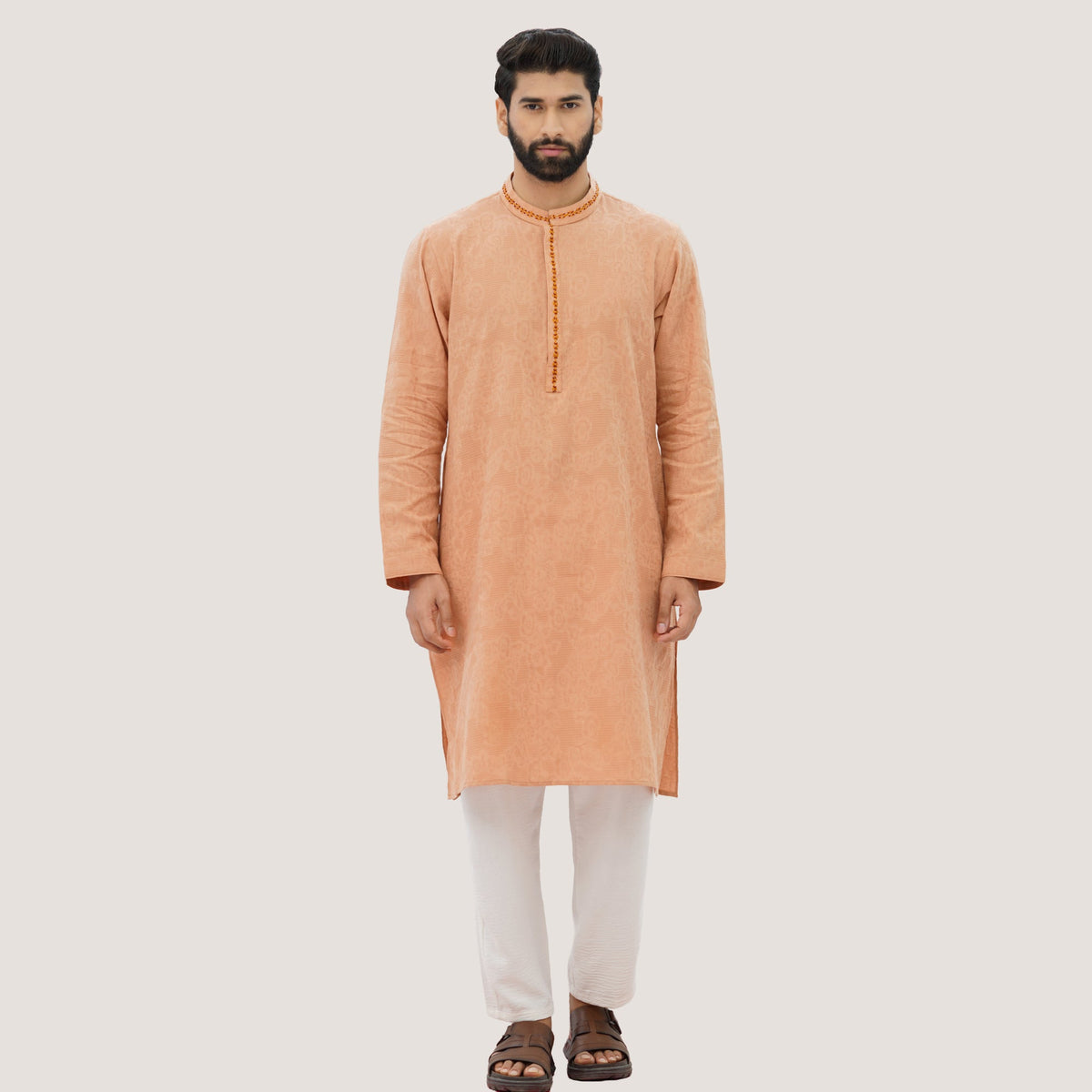 Mens Peach Panjabi
