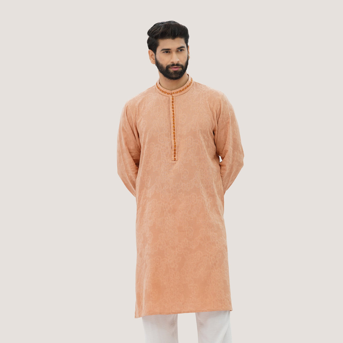 Mens Peach Panjabi