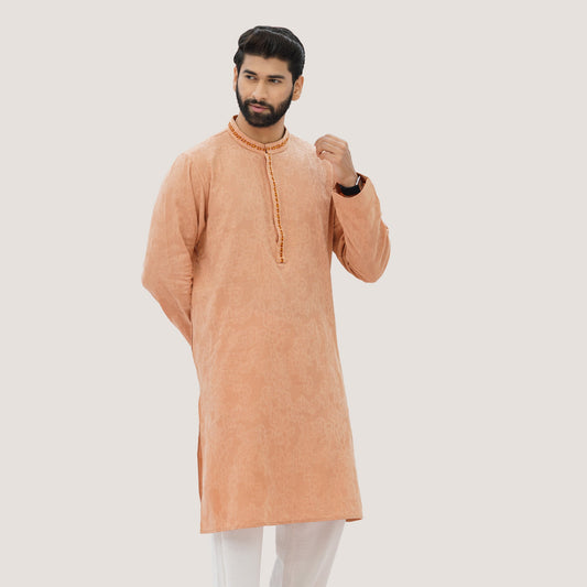 Mens Peach Panjabi