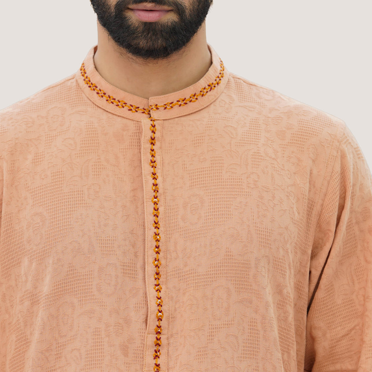 Mens Peach Panjabi