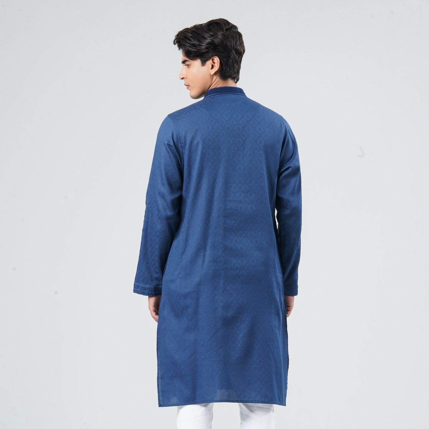 Men's Teal Cotton Panjabi