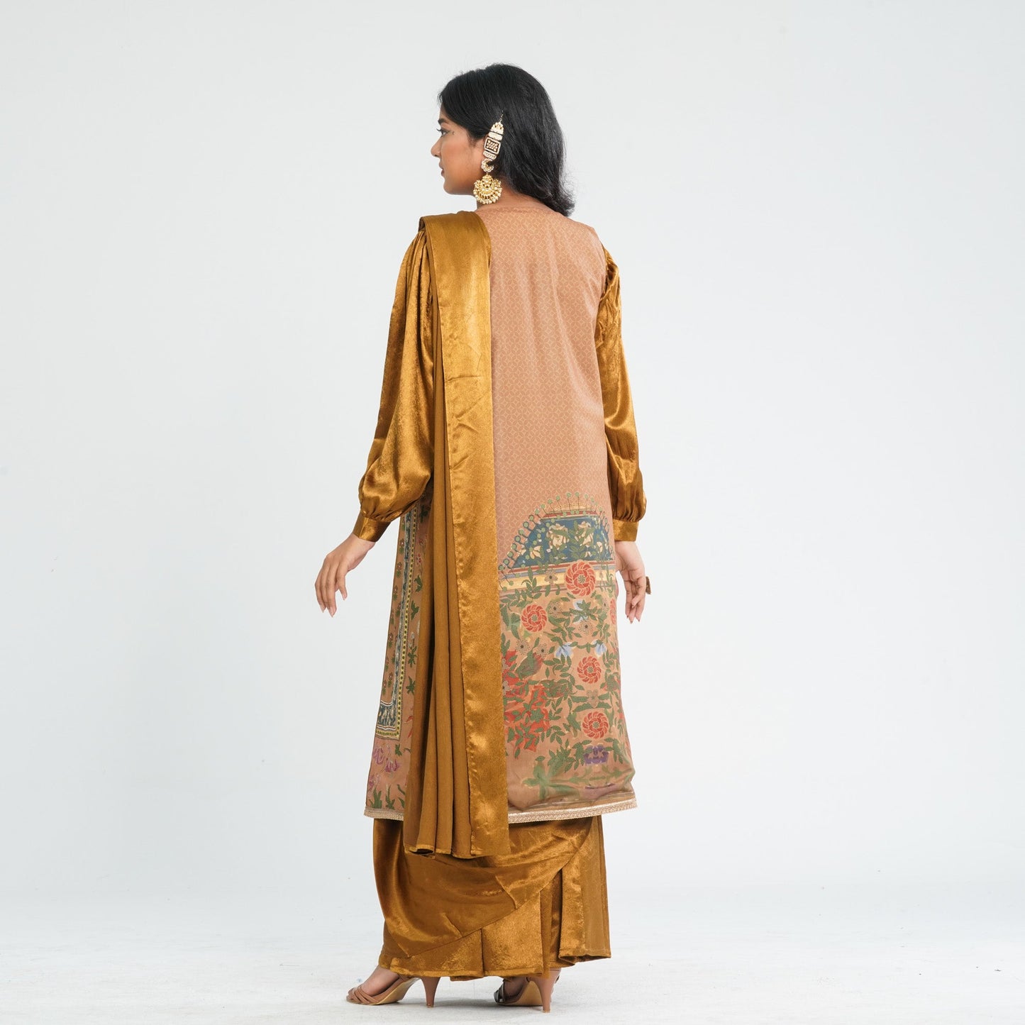 Women’s Silk Pant Saree with Top & Summer Jacket