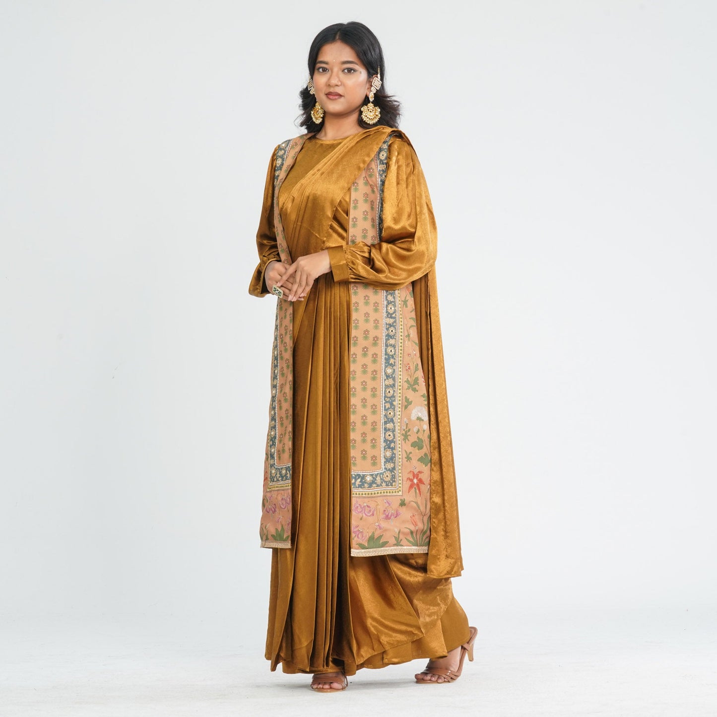 Women’s Silk Pant Saree with Top & Summer Jacket