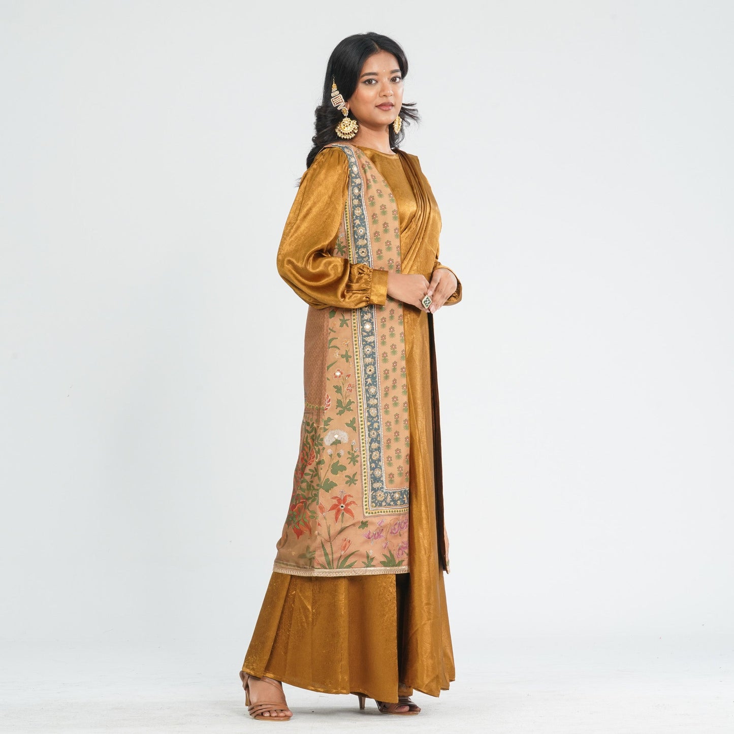 Women’s Silk Pant Saree with Top & Summer Jacket