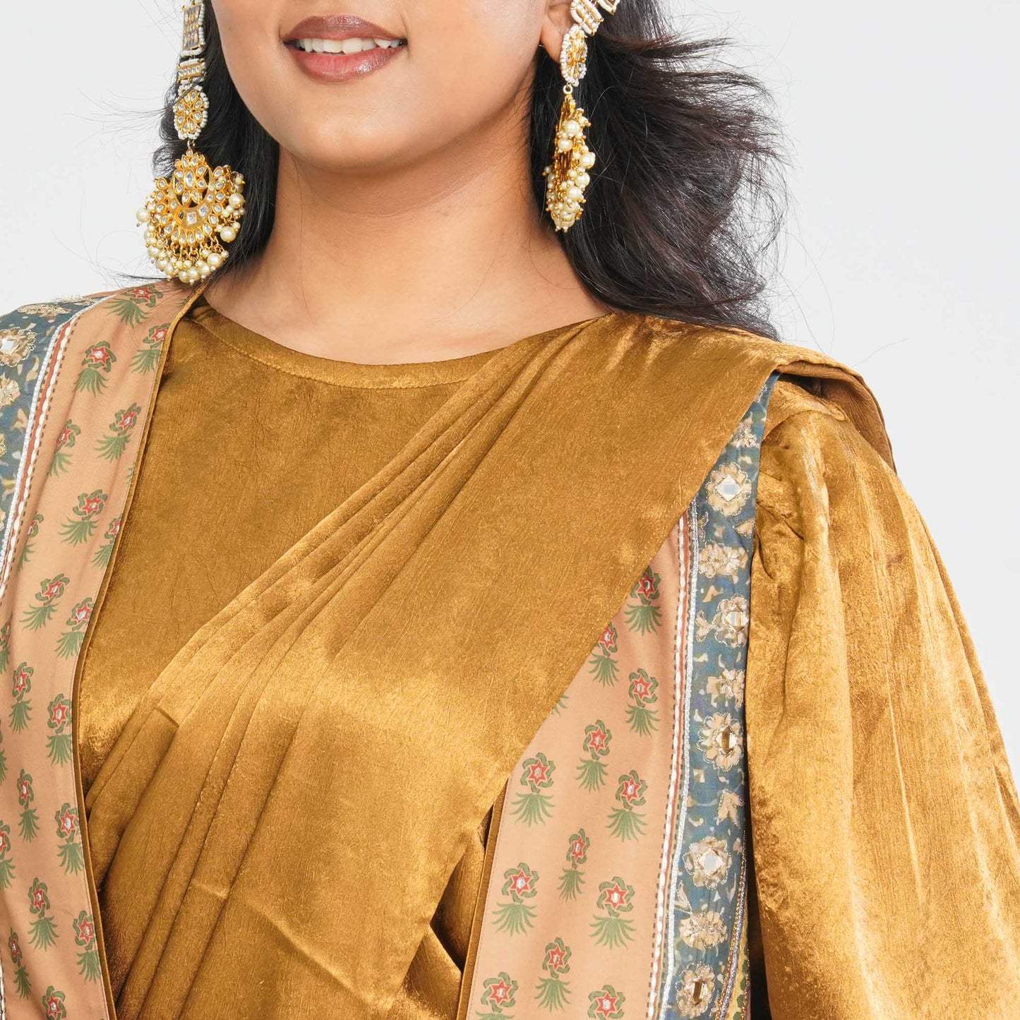 Women’s Silk Pant Saree with Top & Summer Jacket