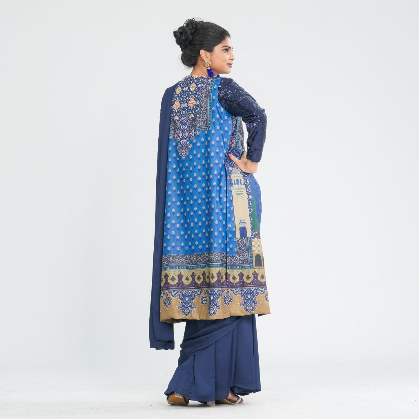 Women’s Silk Pant Saree with Jacket