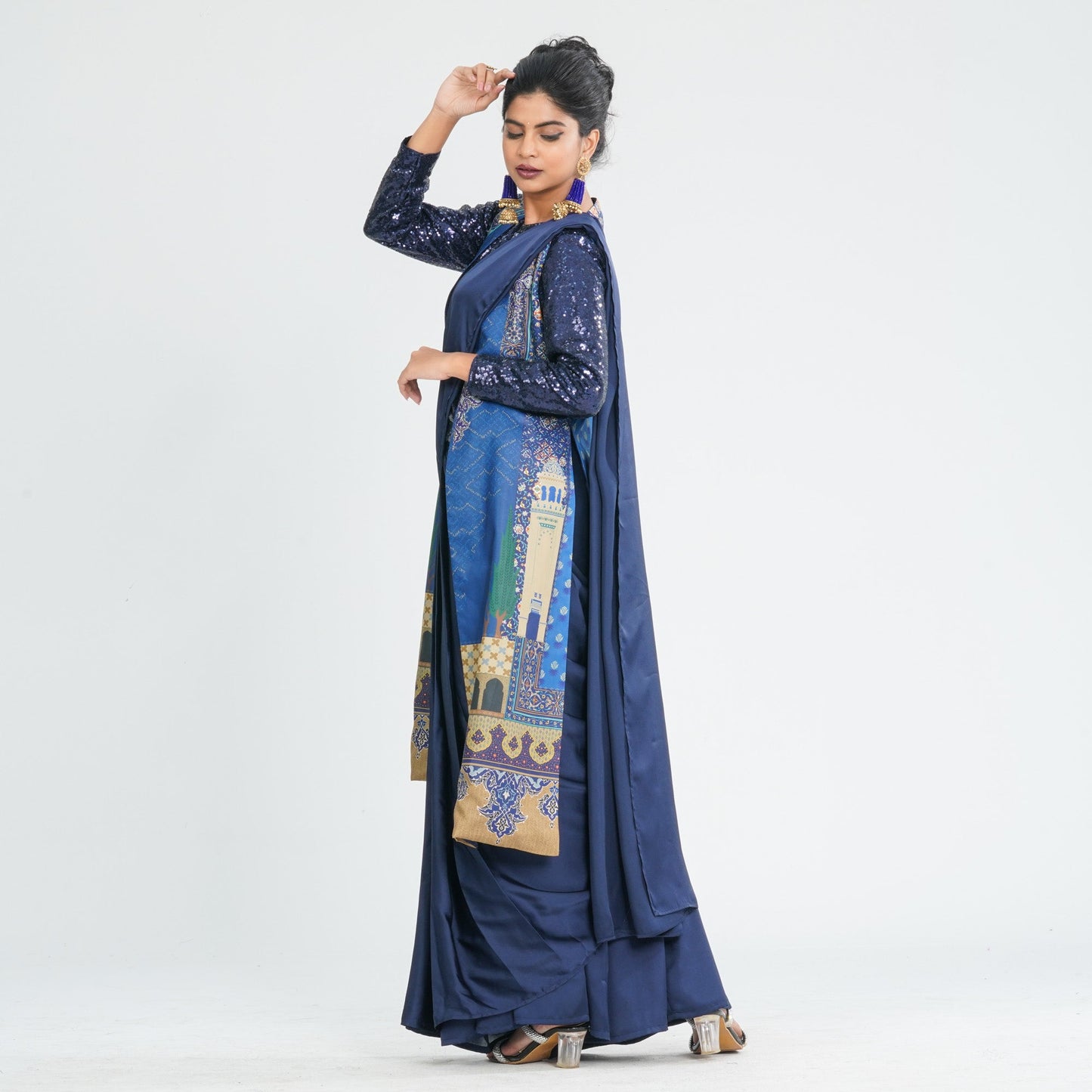 Women’s Silk Pant Saree with Jacket
