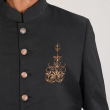 Load image into Gallery viewer, Men&#39;s Black Sherwani with Karchupi Work
