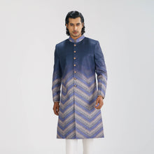 Load image into Gallery viewer, Men&#39;s Navy Print Sherwani
