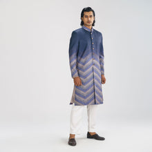 Load image into Gallery viewer, Men&#39;s Navy Print Sherwani
