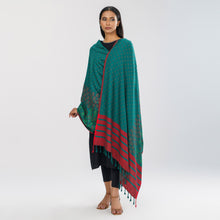 Load image into Gallery viewer, Womens Green Ethnic Shawl
