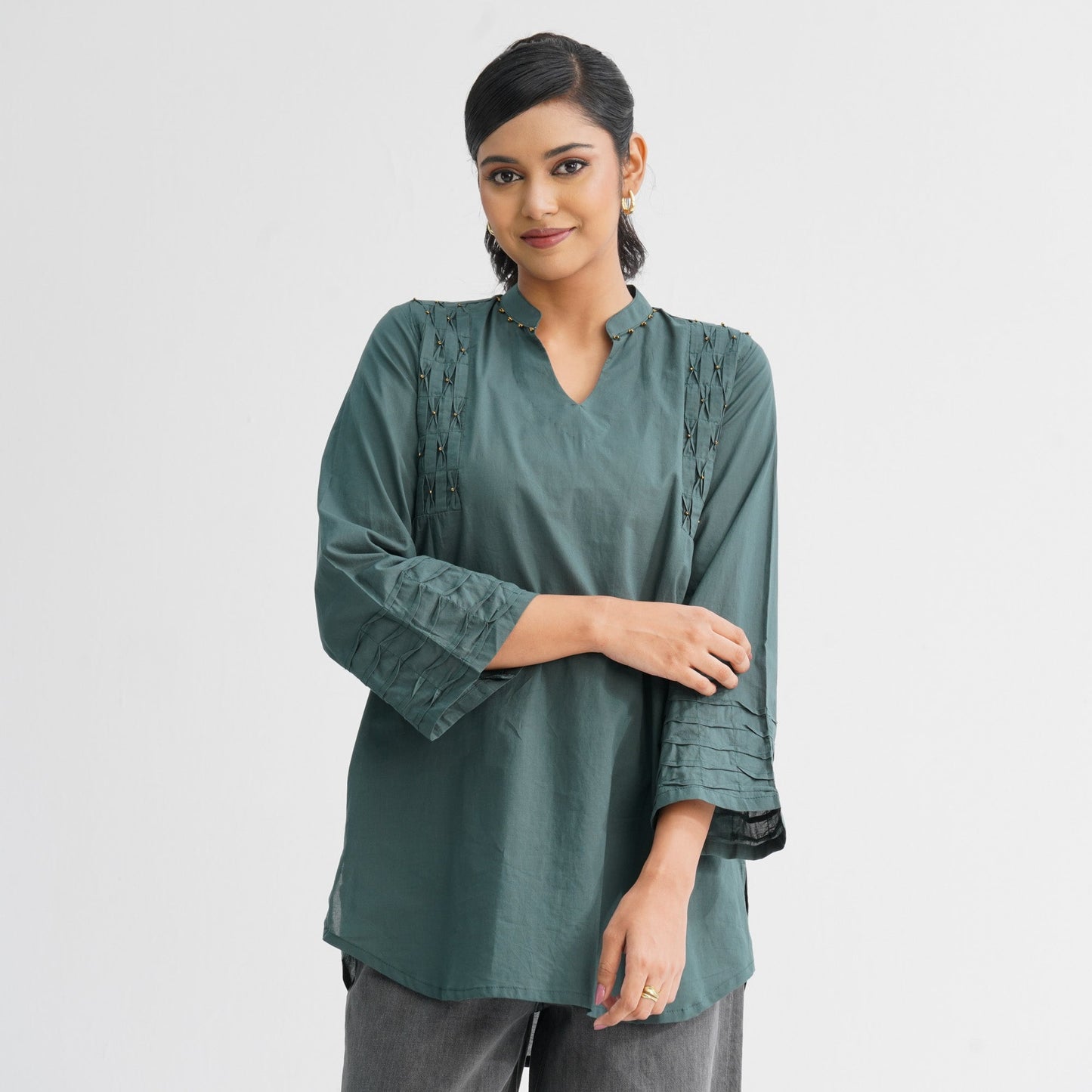 Womenâ€™s Green Cotton Tunic