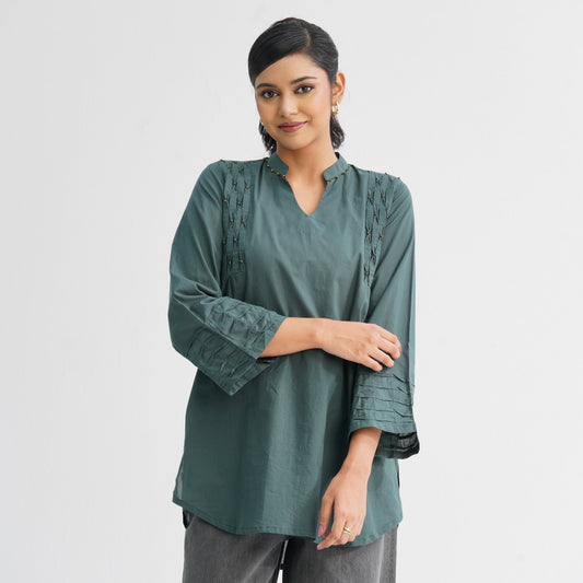 Womenâ€™s Green Cotton Tunic