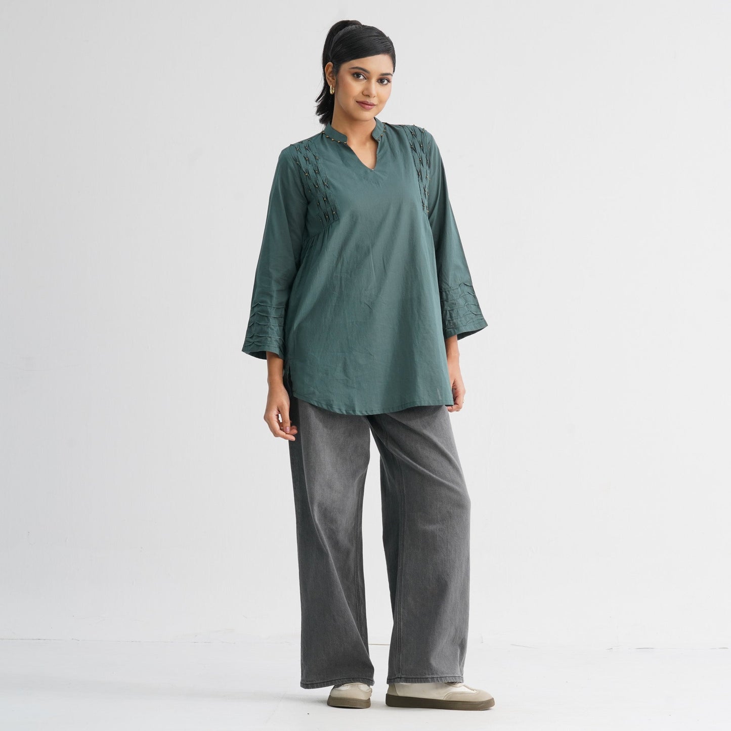 Womenâ€™s Green Cotton Tunic