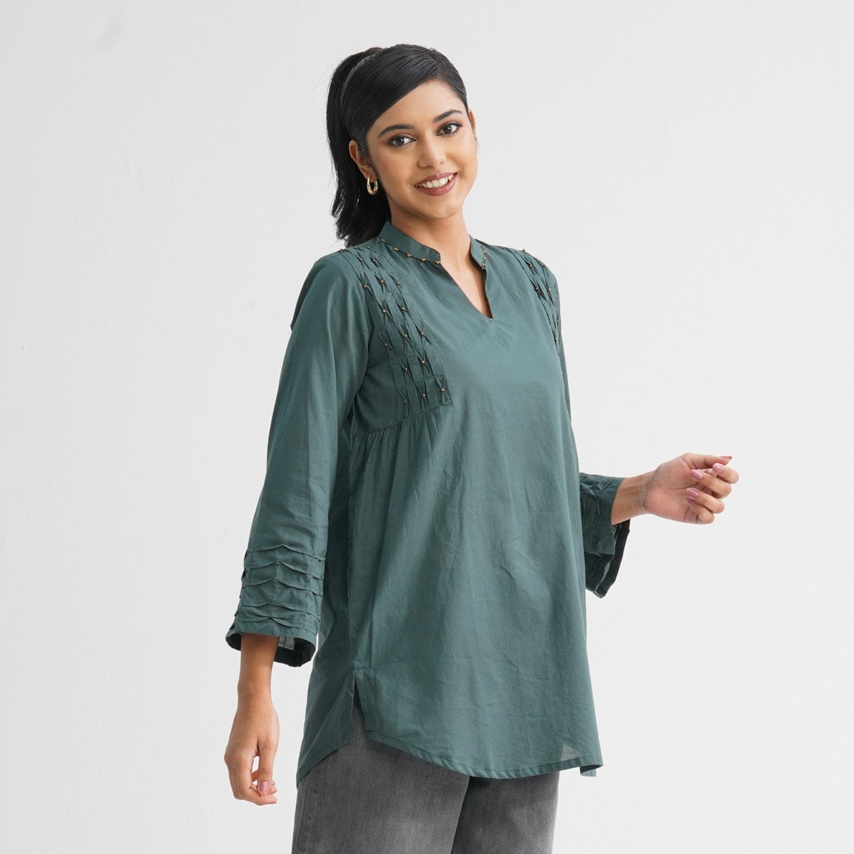 Womenâ€™s Green Cotton Tunic