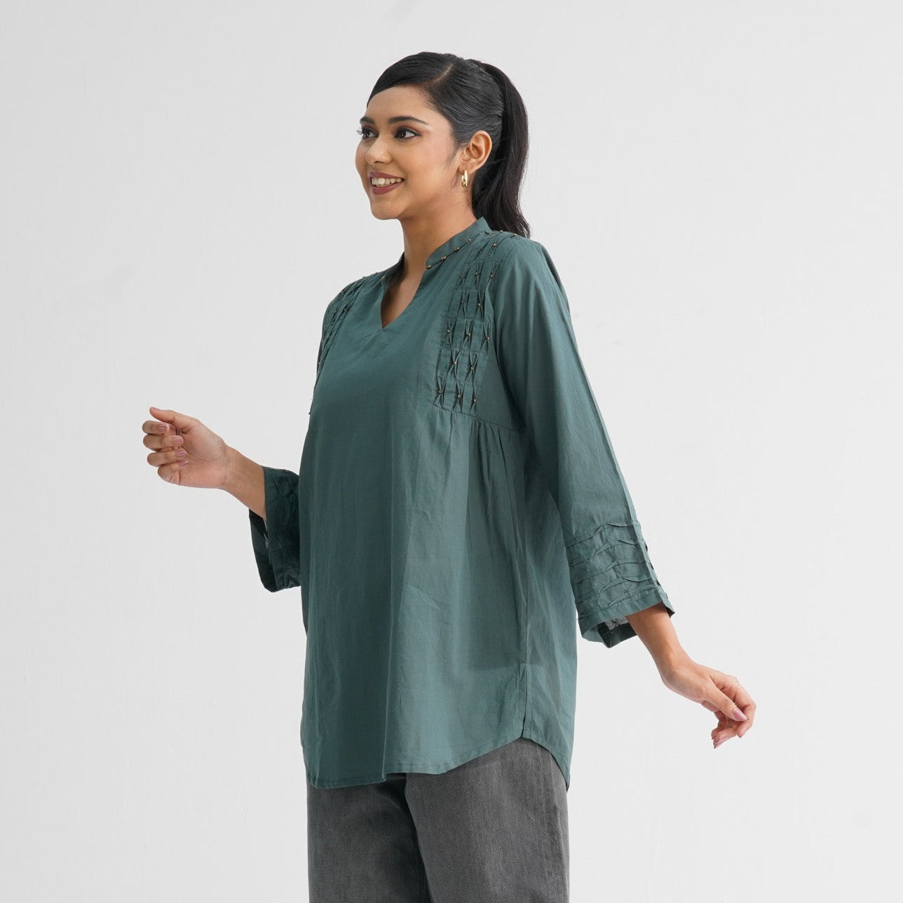 Womenâ€™s Green Cotton Tunic