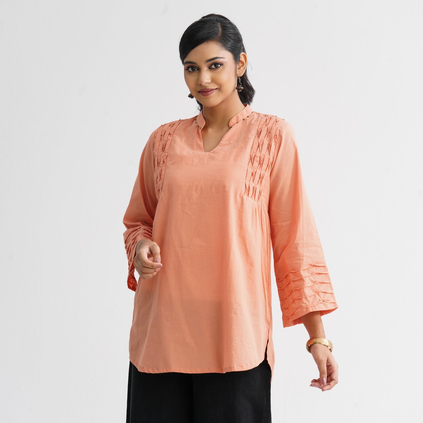Womenâ€™s Peach Cotton Tunic
