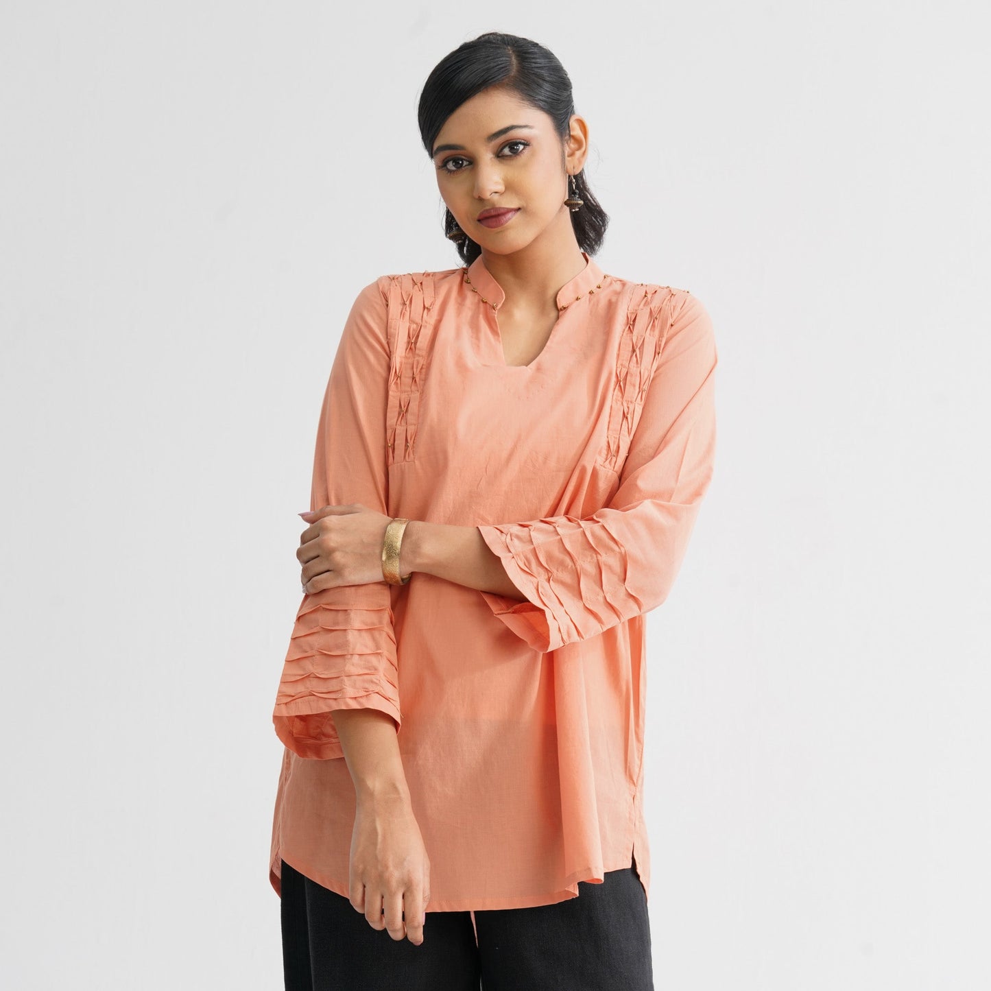 Womenâ€™s Peach Cotton Tunic