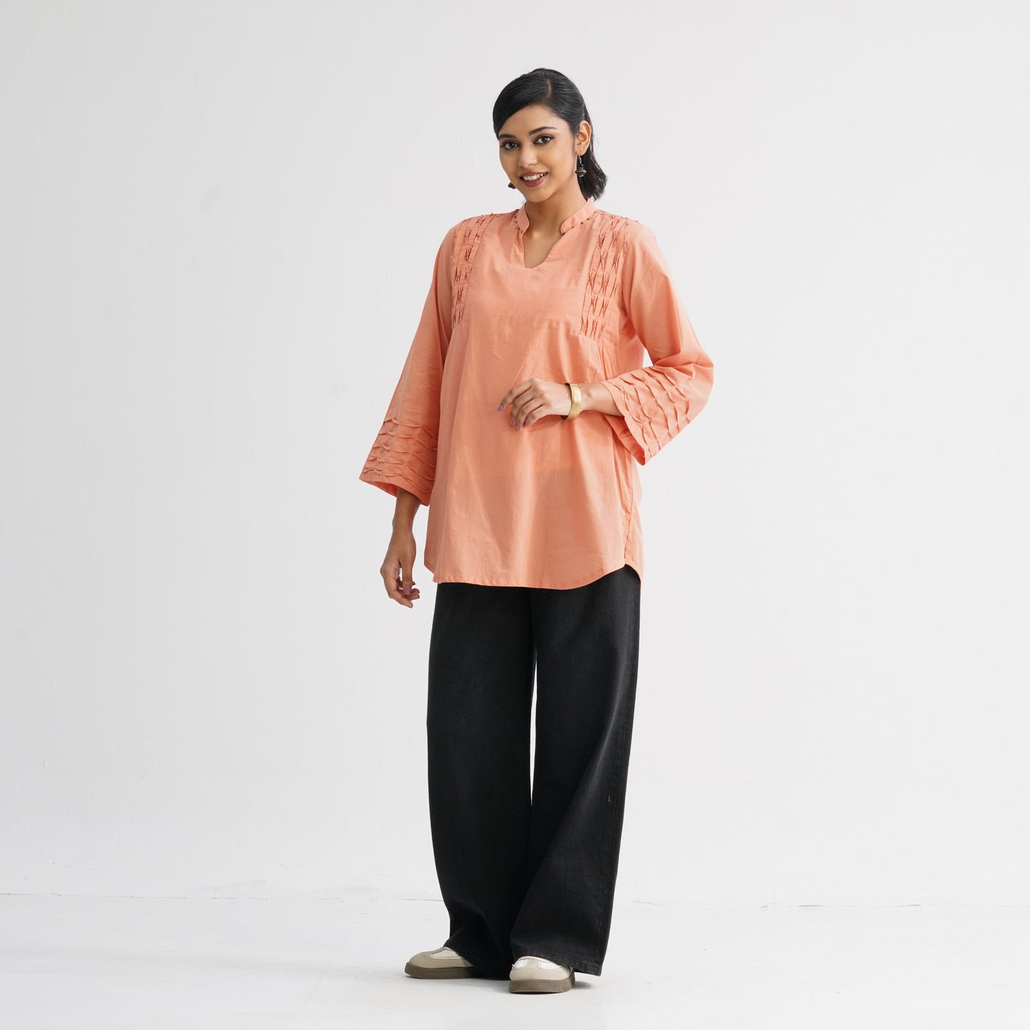 Womenâ€™s Peach Cotton Tunic