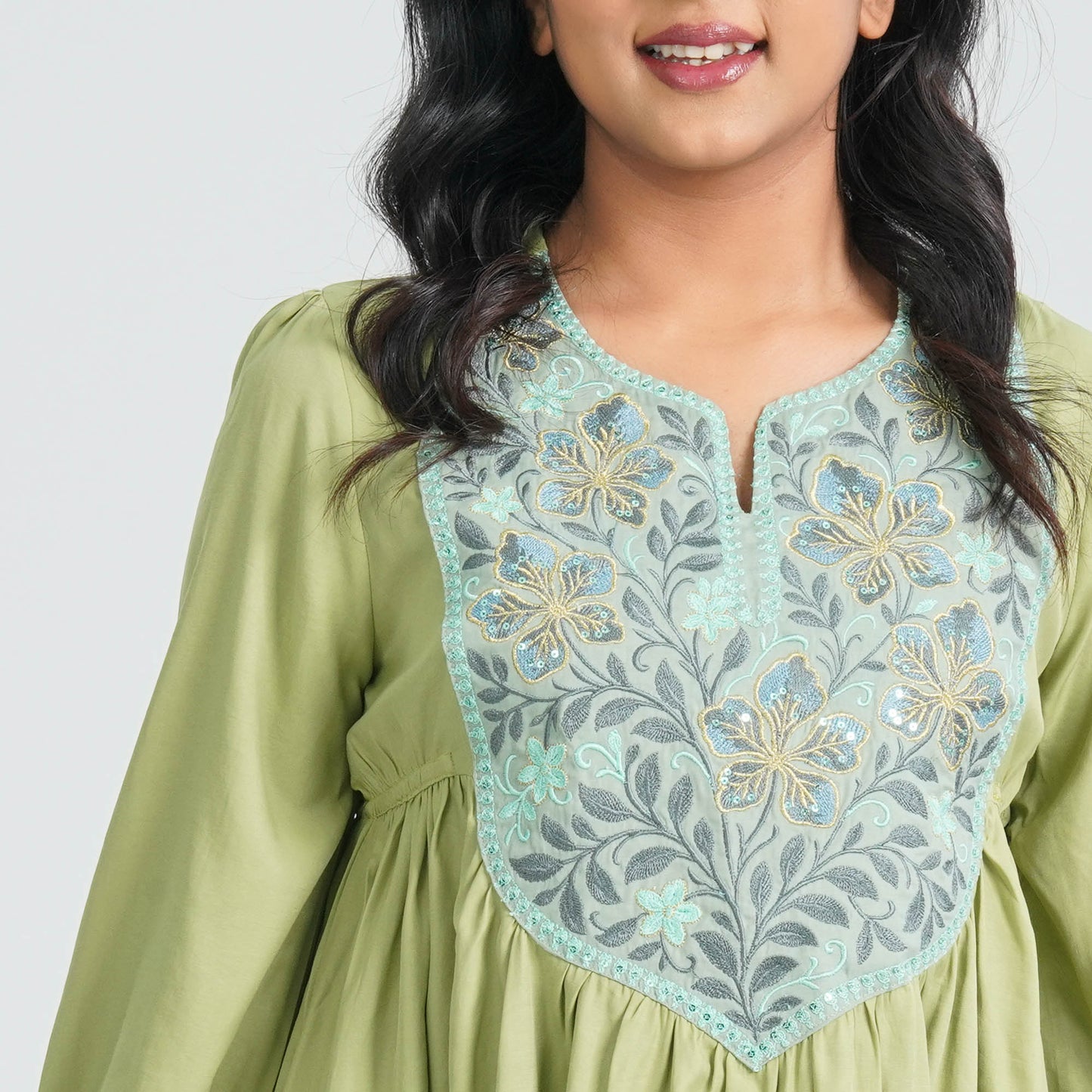 Women Green Cotton Tunic