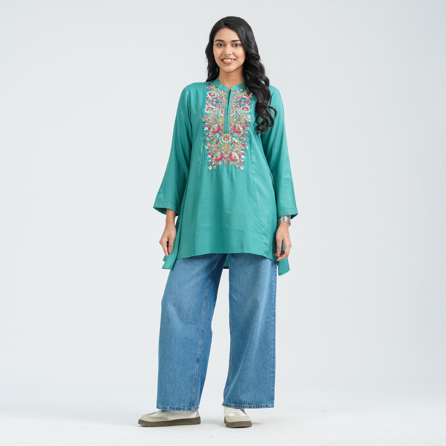Women’s Blended Cotton Embroidered Tunic