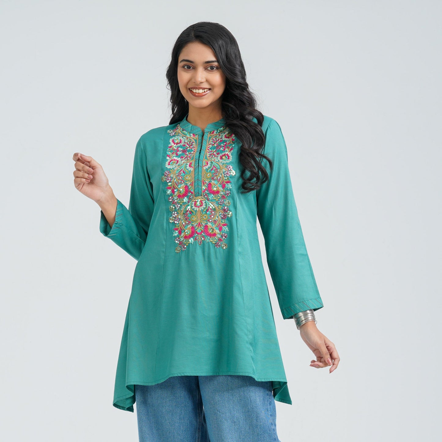 Women’s Blended Cotton Embroidered Tunic
