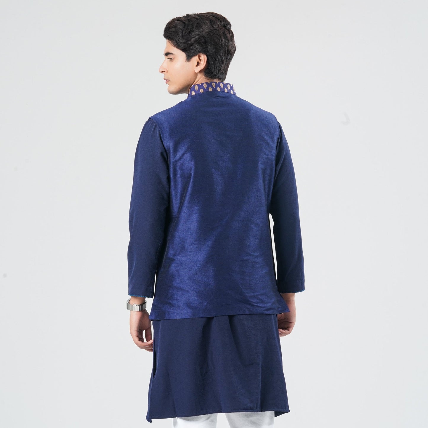 Men's Navy Jacquard Vest