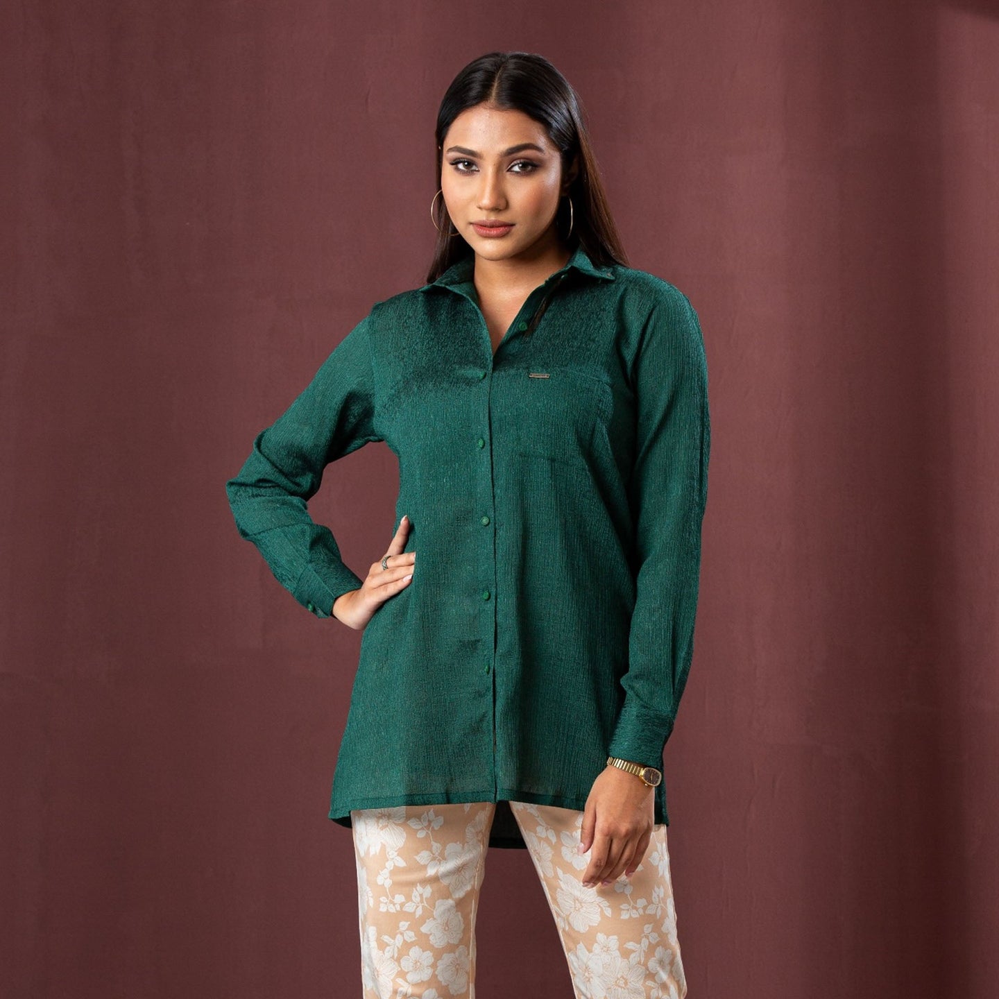 ETHNIC WORKWEAR SHIRT-GREEN