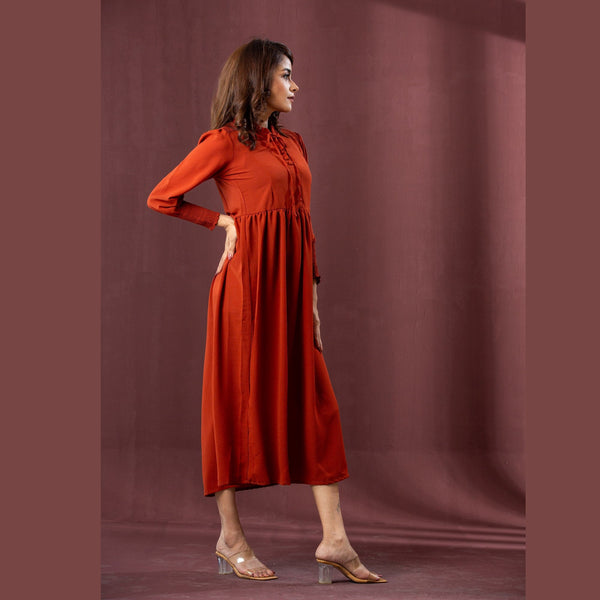 Ladies' Orange Georgette Dress