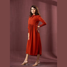 Load image into Gallery viewer, Ladies&#39; Orange Georgette Dress
