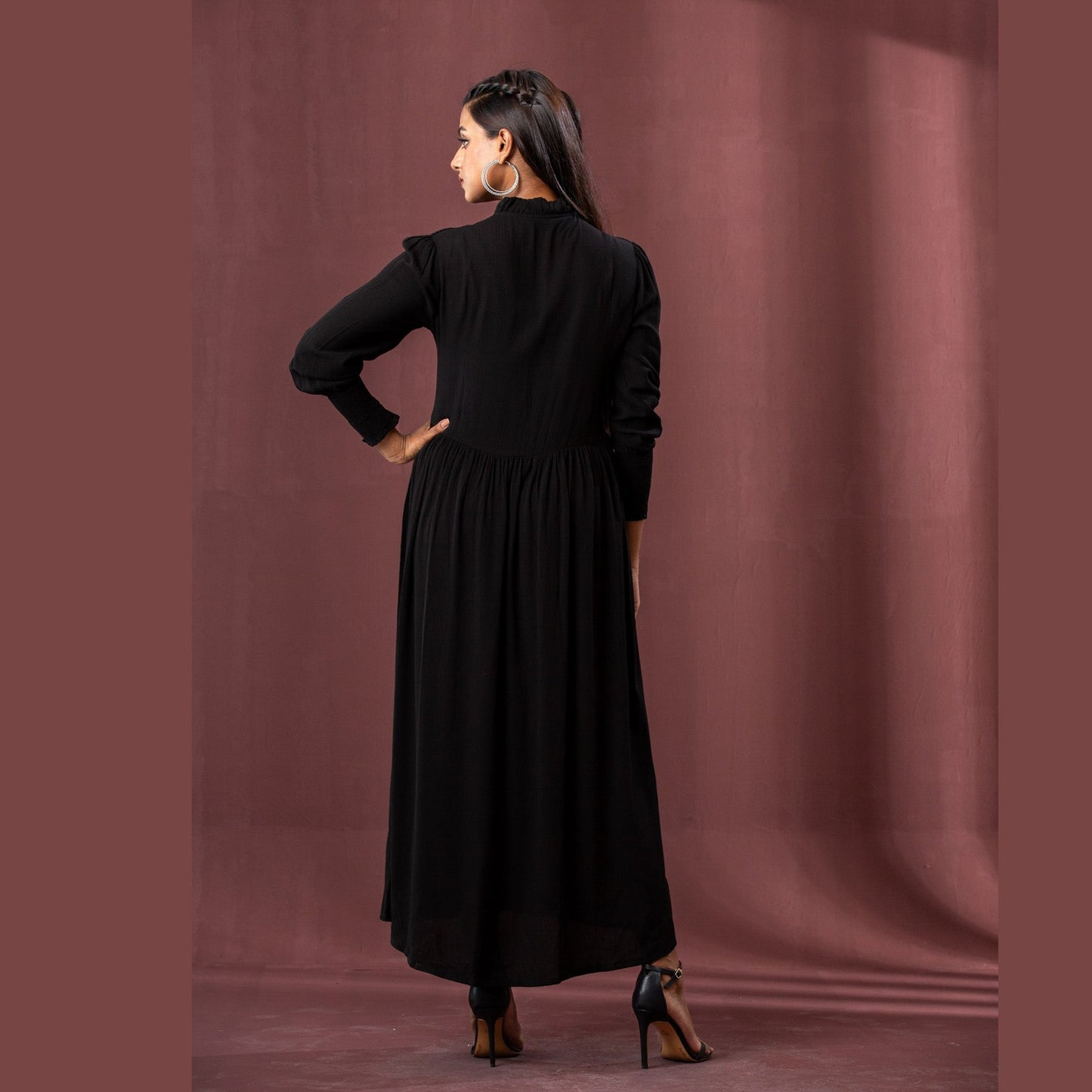 Womens Black Georgette Dress