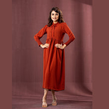 Load image into Gallery viewer, Ladies&#39; Orange Georgette Dress
