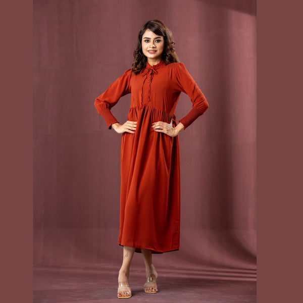 Ladies' Orange Georgette Dress