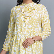 Load image into Gallery viewer, Ladies Dress- Yellow/White
