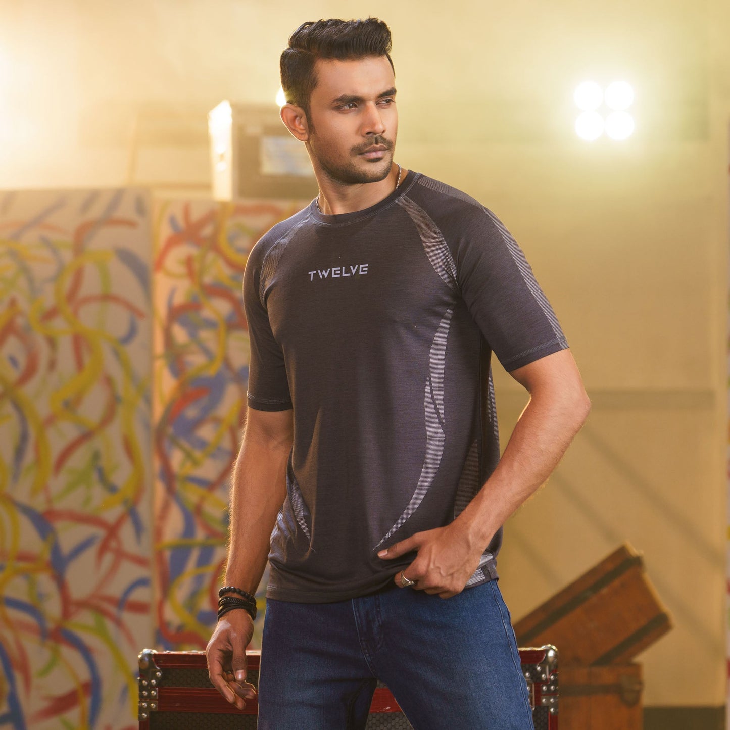 Mens Black Activewear T-Shirt