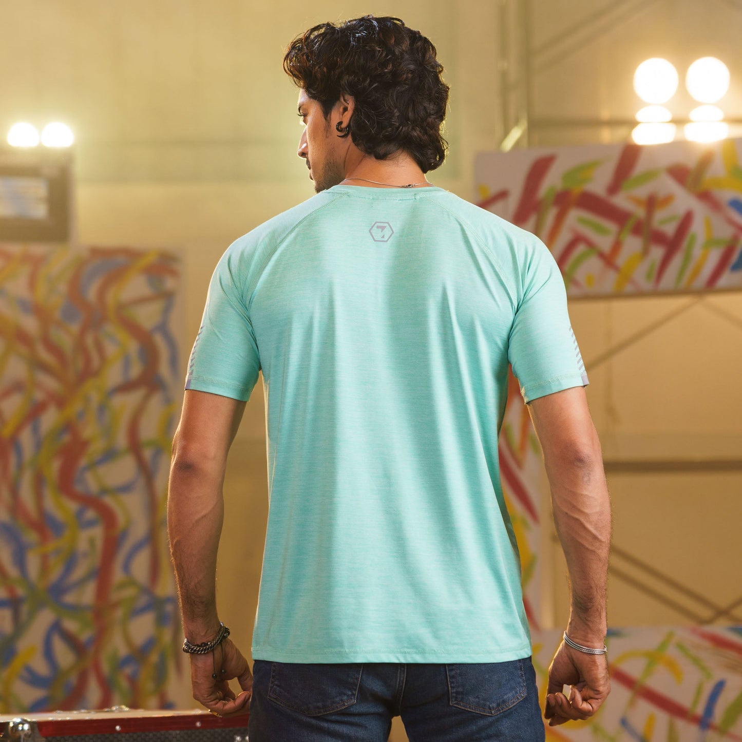 Mens Mint-Green Activewear T-Shirt