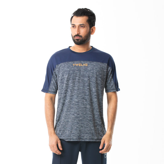 Mens Dark Navy Print T-Shirt