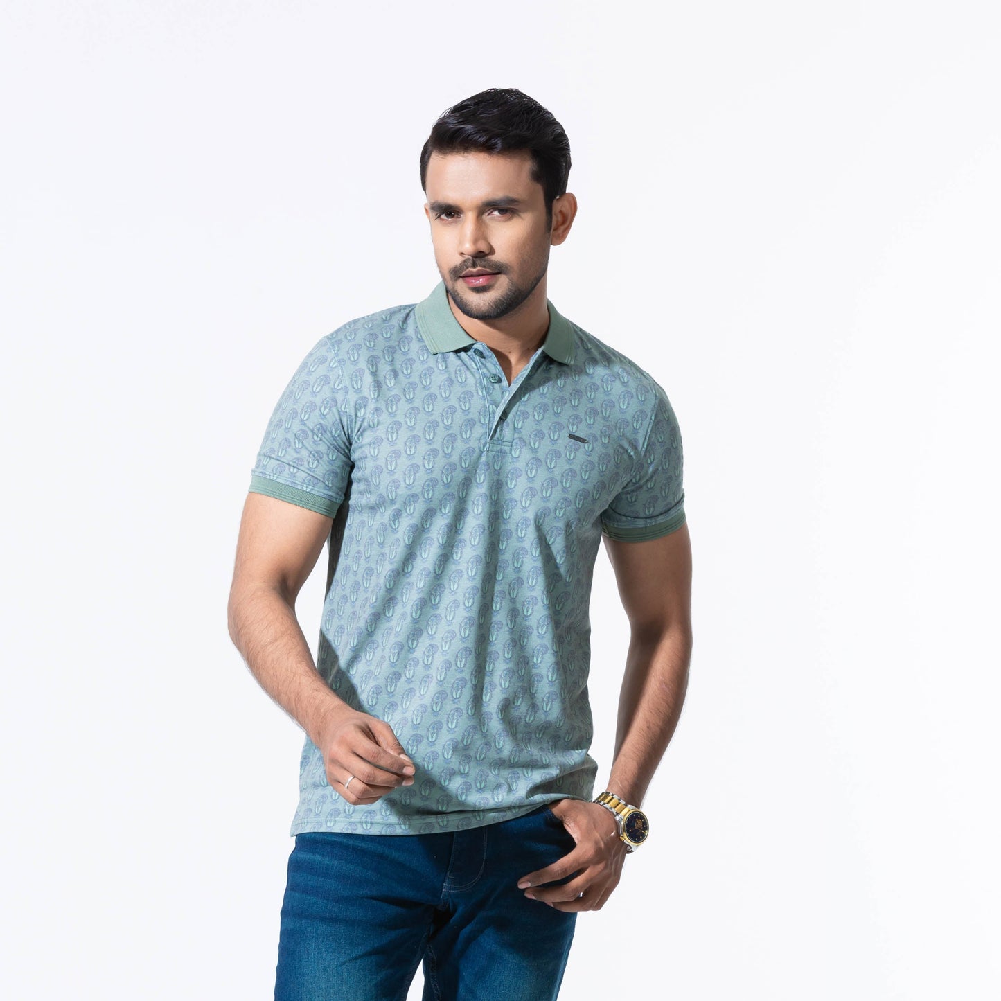 Mens Green Polo T-Shirt