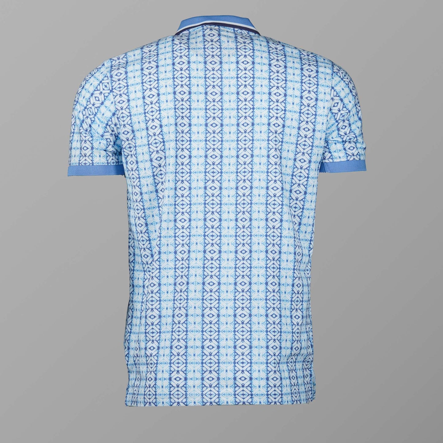 Mens White & Sky Blue Polo