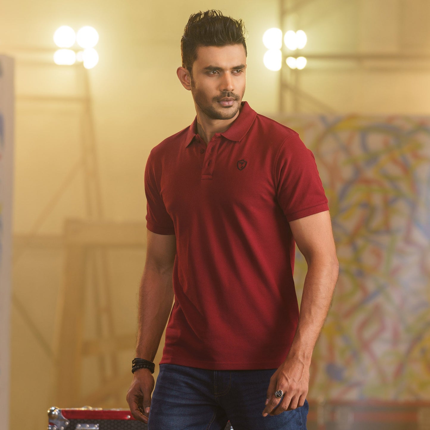 Mens Polo-Maroon