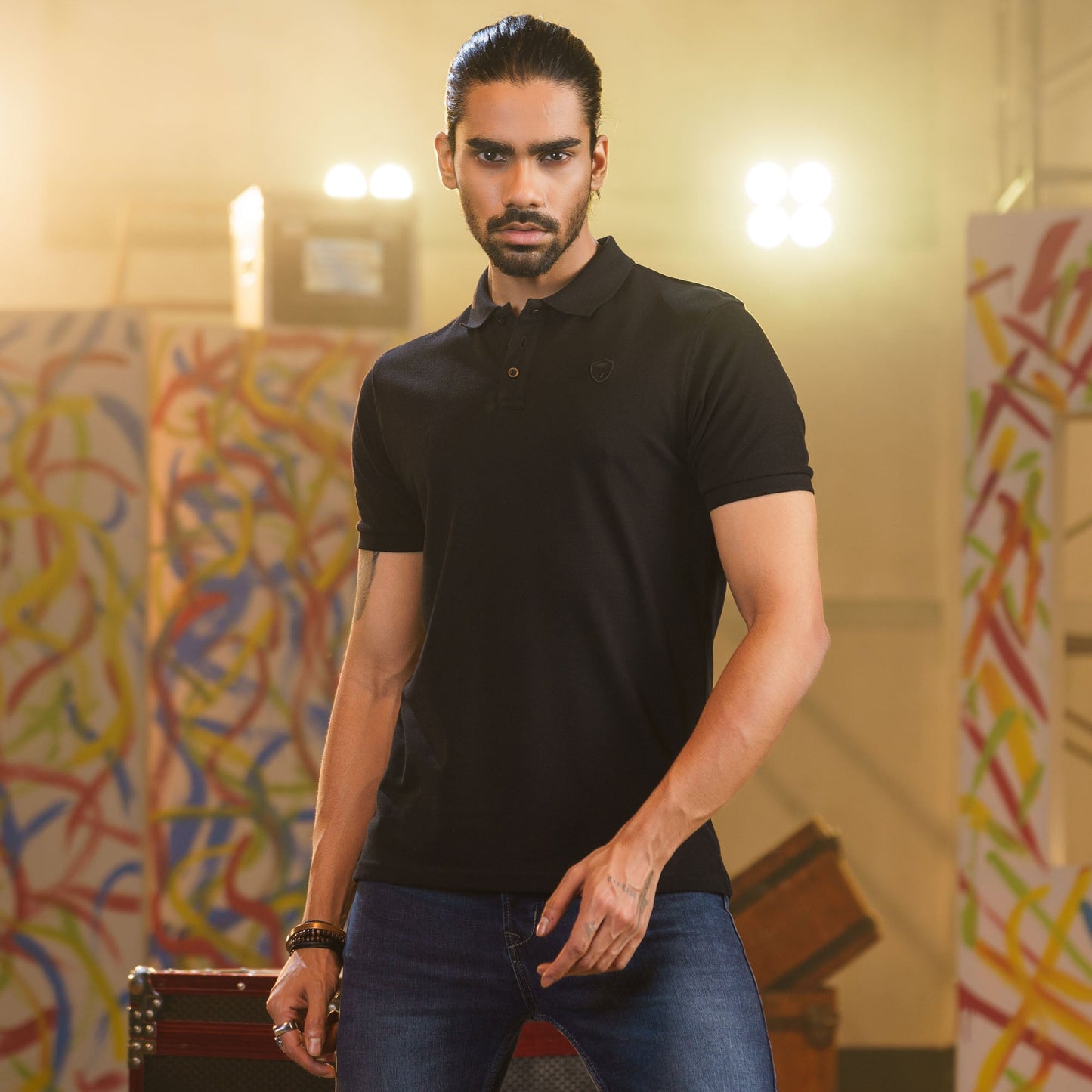 Mens Black Polo