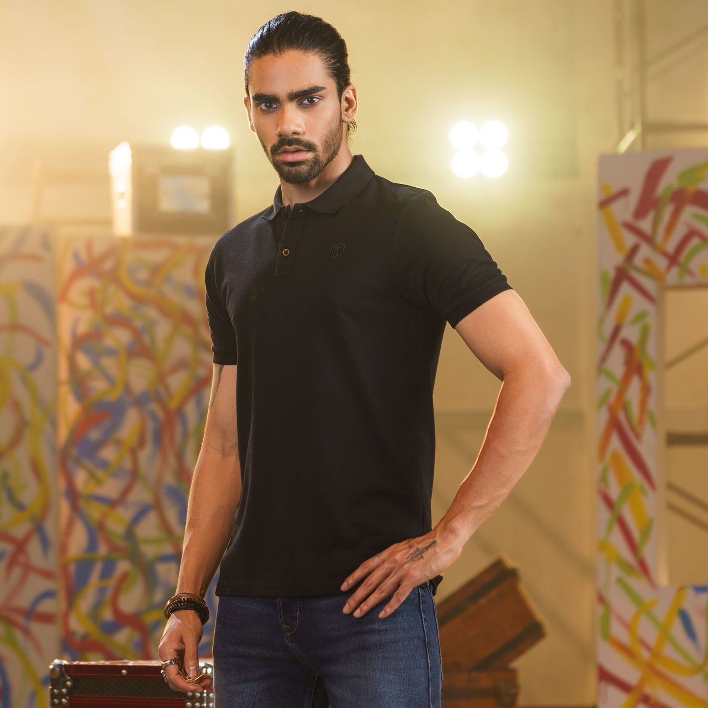 Mens Black Polo