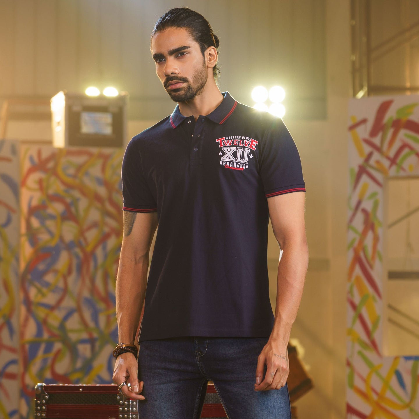 Men’s Navy Embroidered Polo