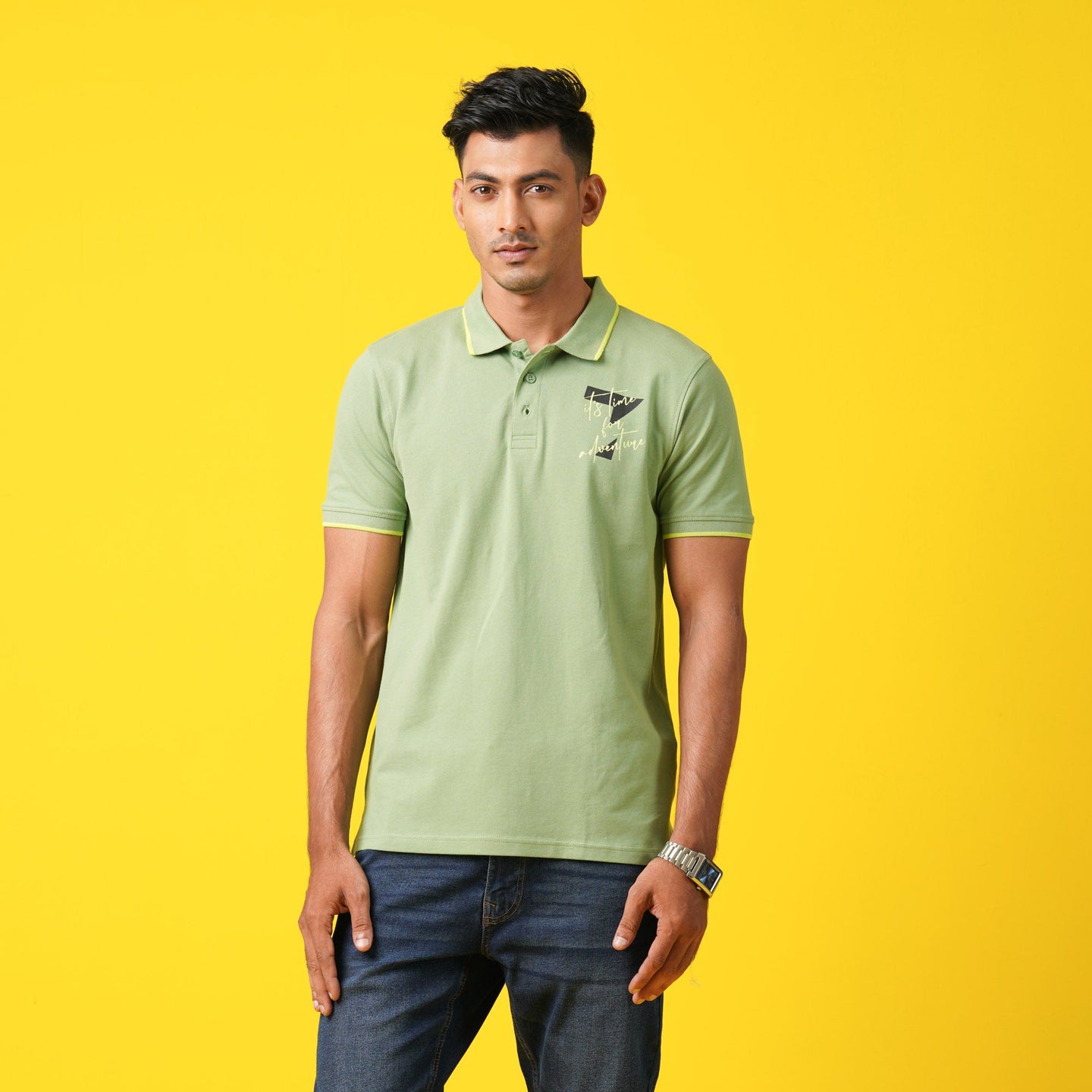 MENS POLO-SAGE GREEN