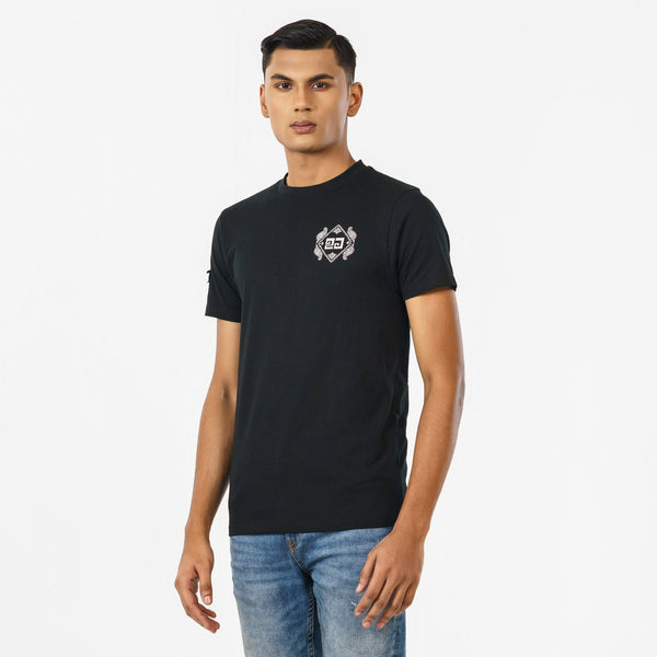 Men's Black  Casual T-Shirt