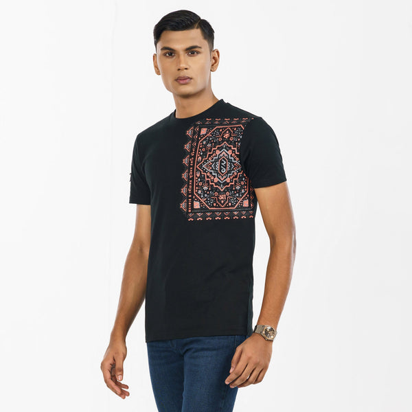 Men's Black  Casual T-Shirt