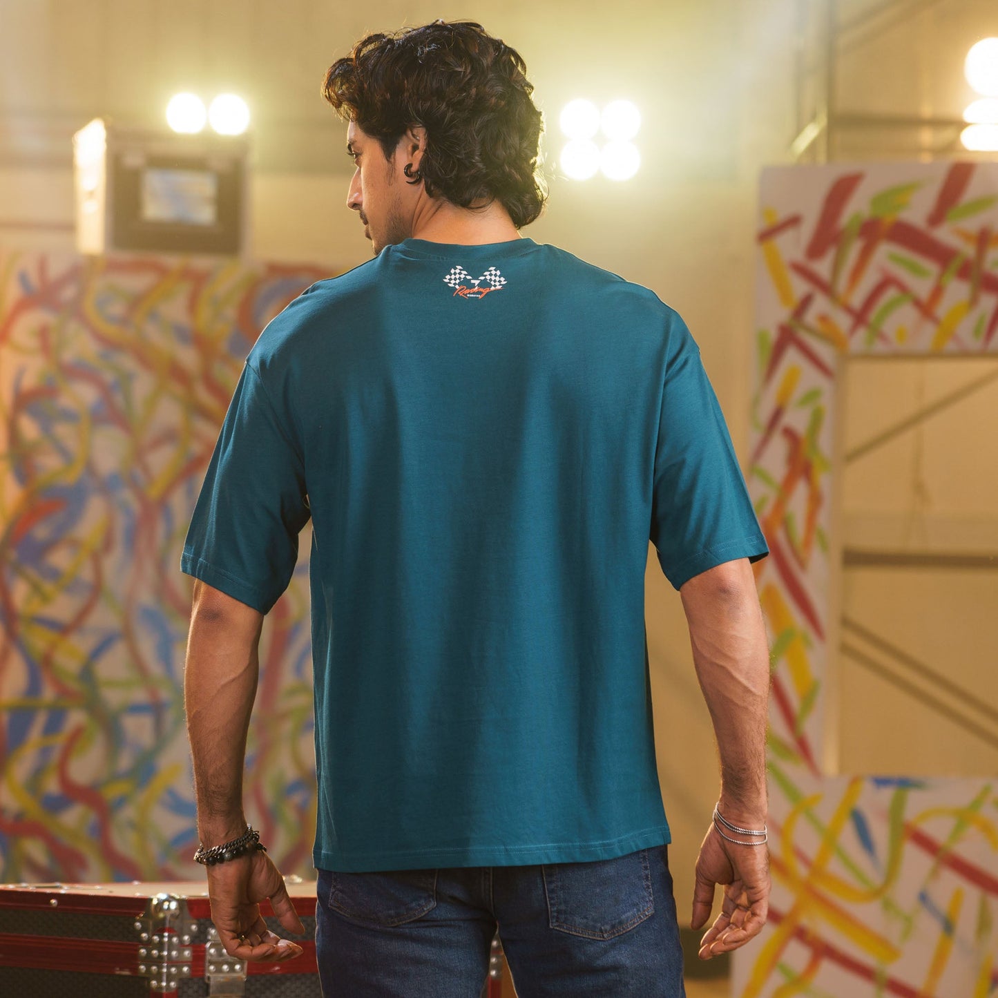 Mens Teal Green Oversize T-Shirt