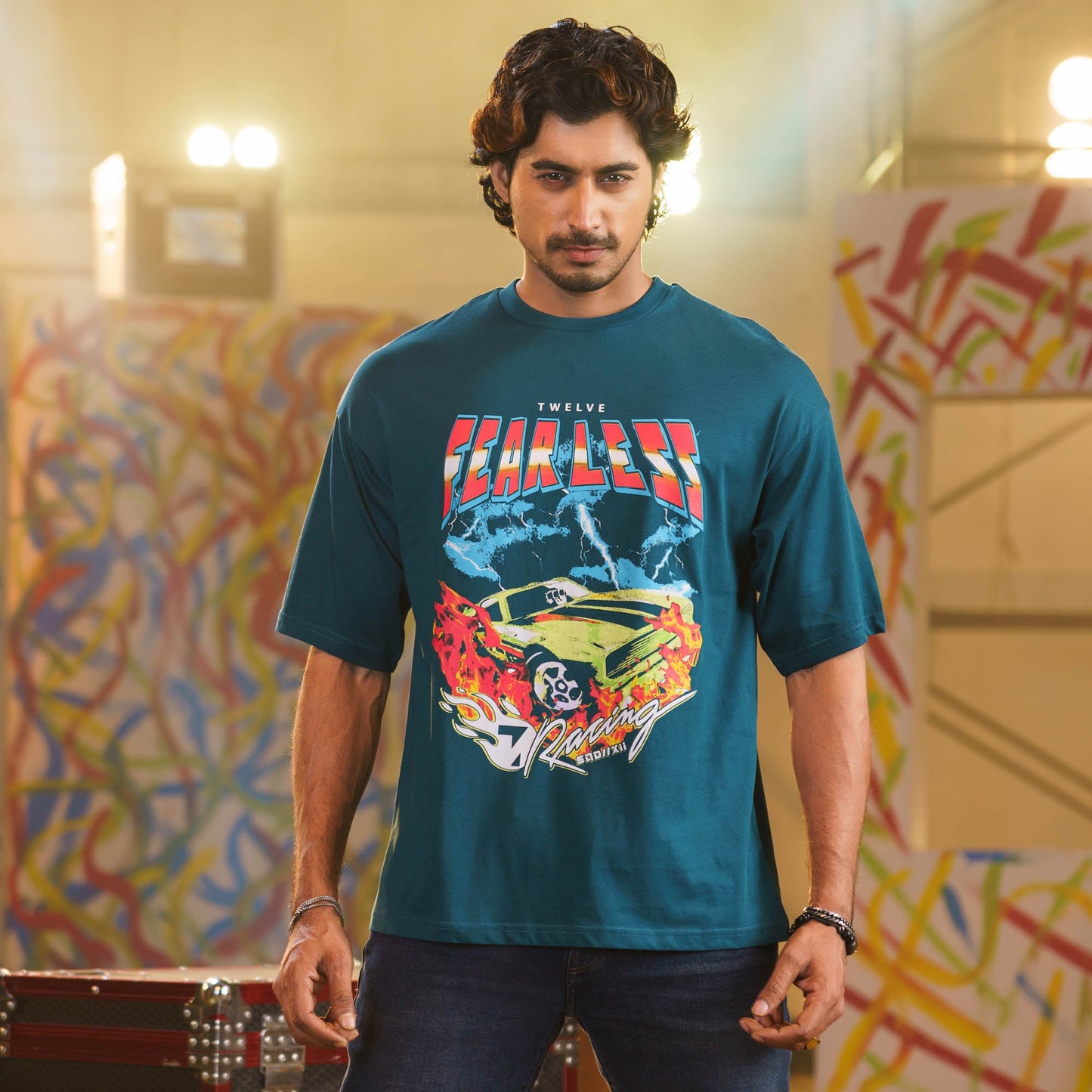 Mens Teal Green Oversize T-Shirt