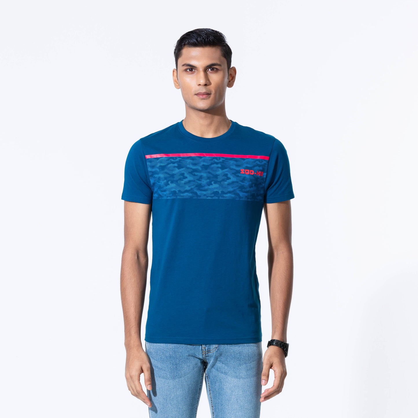 Mens Dark Teal Camo T-Shirt