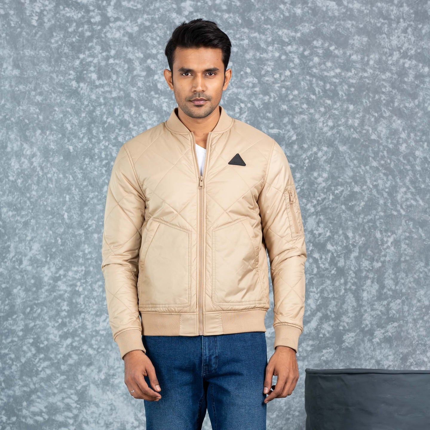 MENS BOMBER JACKET- BEIGE